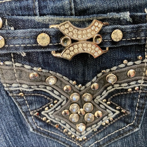 R&L Jeans Sz 7 Embellished rhinestone Pockets - Picture 4 of 14